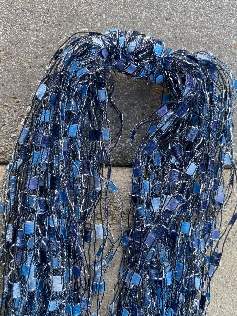 Women's Blue Scarf - Picture 2 of 9